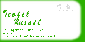 teofil mussil business card